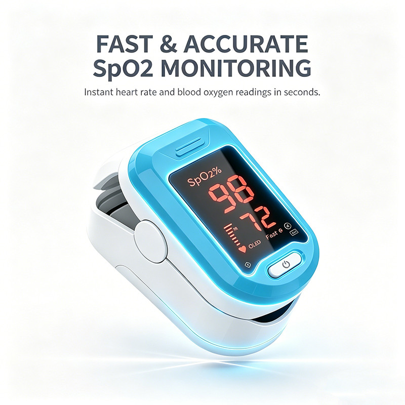 Portable Finger Pulse Oximeter SpO2 Blood Oxygen Saturation Heart Rate Monitor