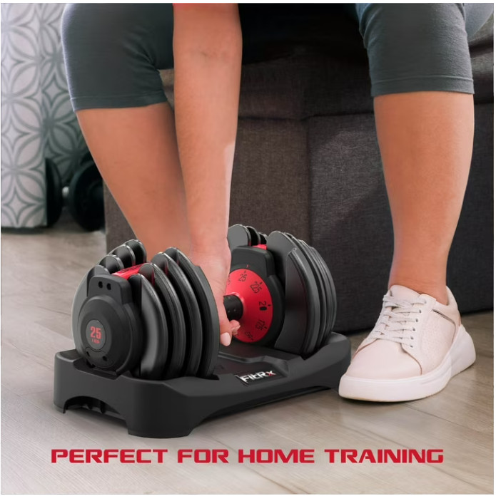 FitRx SmartBell, 9 in 1 Adjustable Dumbbell, 25 lb