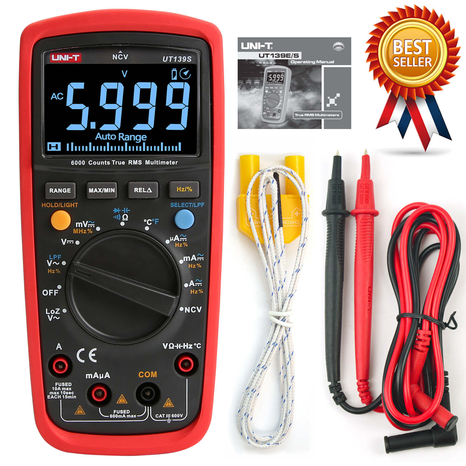 UNI-T UT139S True RMS Digital Multimeter AC DC Voltmeter Ammeter LoZ LPF Test