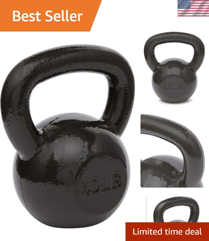 Brand New Cast Iron Kettlebell 40lb Black Portable