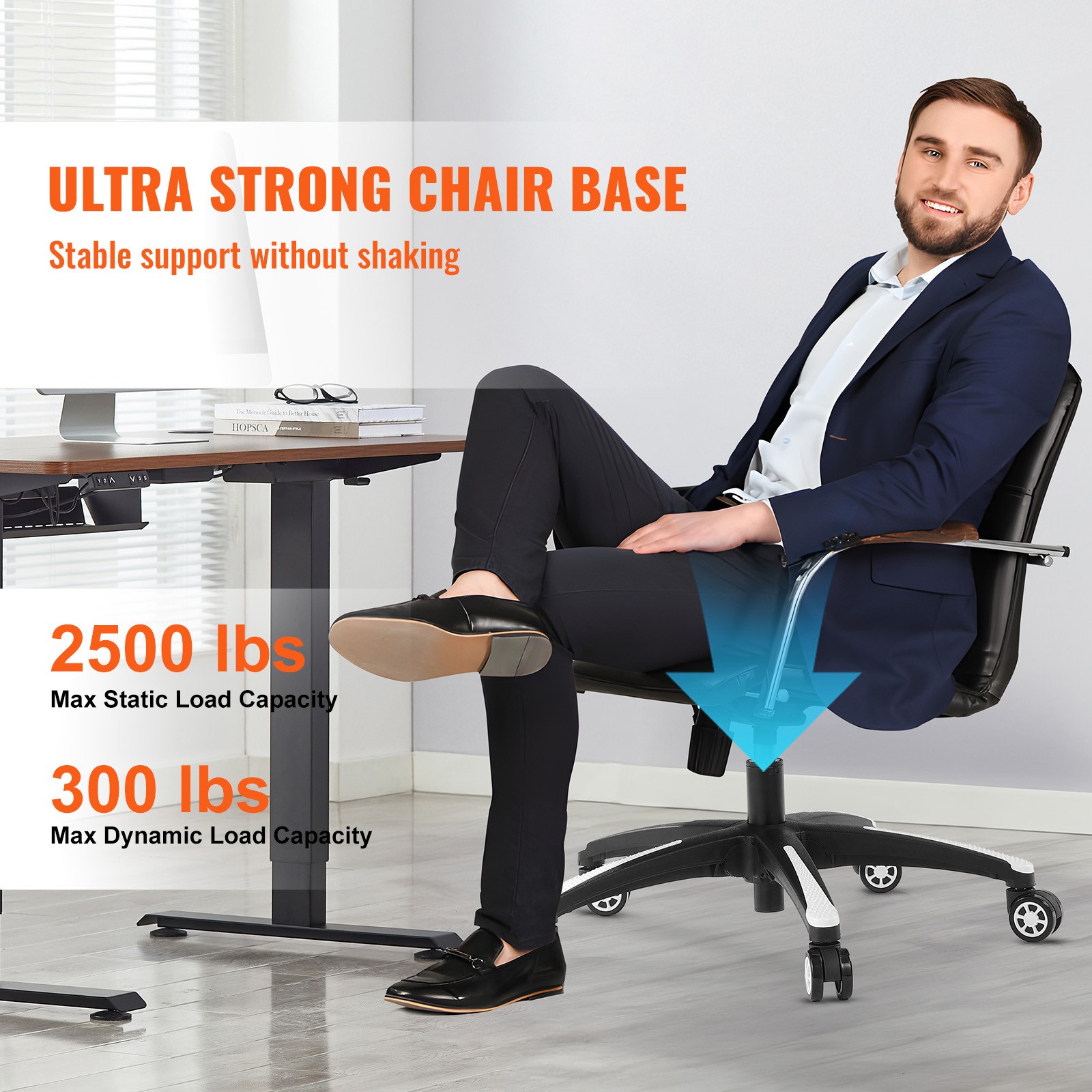 Office Chair Base Replacement 28" Heavy Duty Swivel Chair Base 2500 lbs