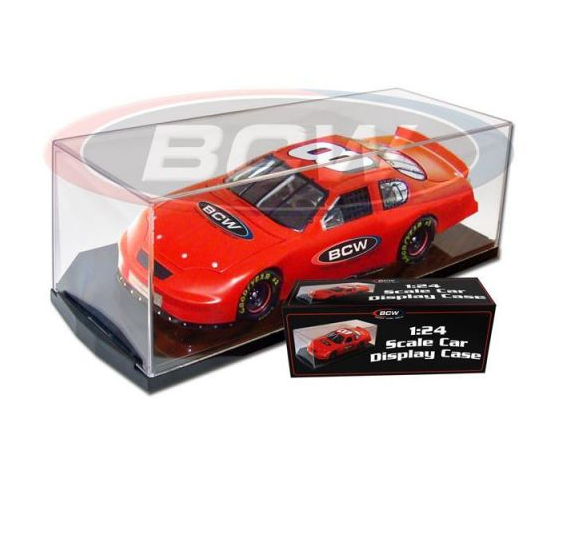BCW 1:24 Scale Diecast Car Holder Display Case For Action NASCAR Black Base