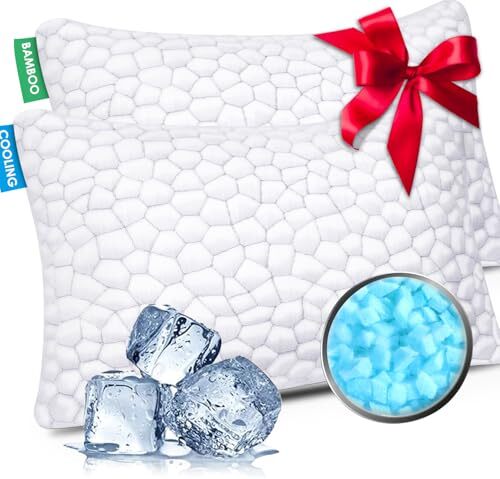SUPA MODERN Cooling Bed Pillows for Sleeping 2 Pack Shredded Memory Foam Pillows