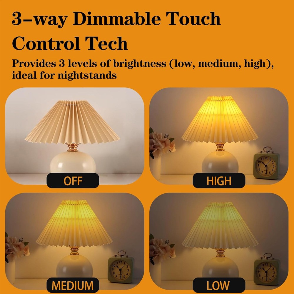 4Pc 80W 3 Way Touch Control Sensor Table Light Parts Dimmer Bulb Lamp Switch US