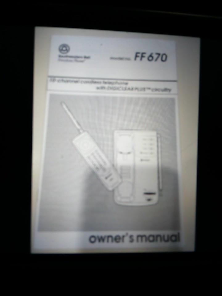 Southwestern Bell FF-670 Telephone Instructions Manual Only