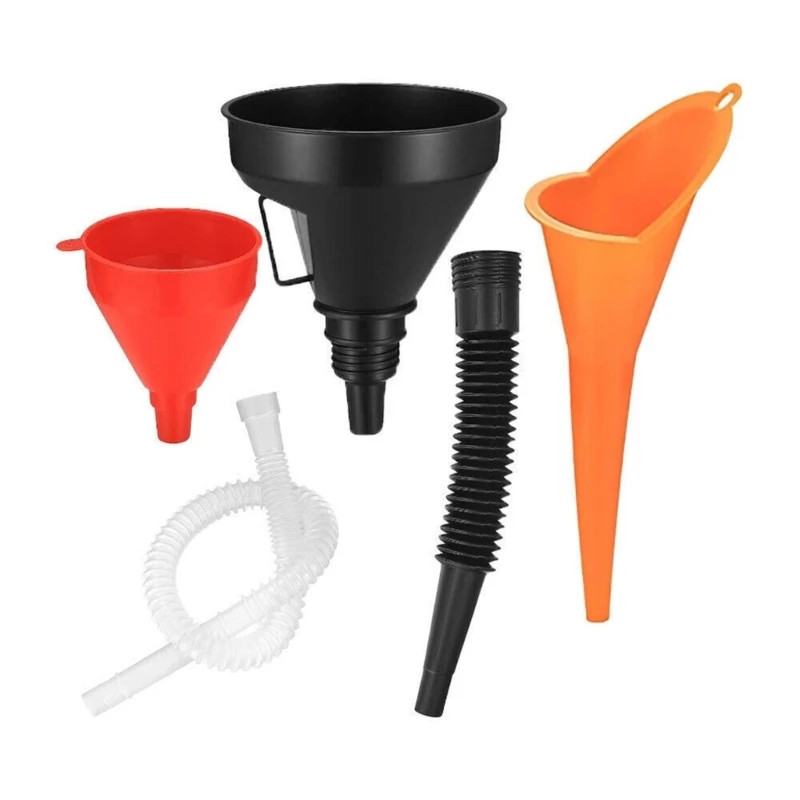 Universal Car Funnel Set Extension Pipe Engine Oil Filling Funnel Set Oil Fill U