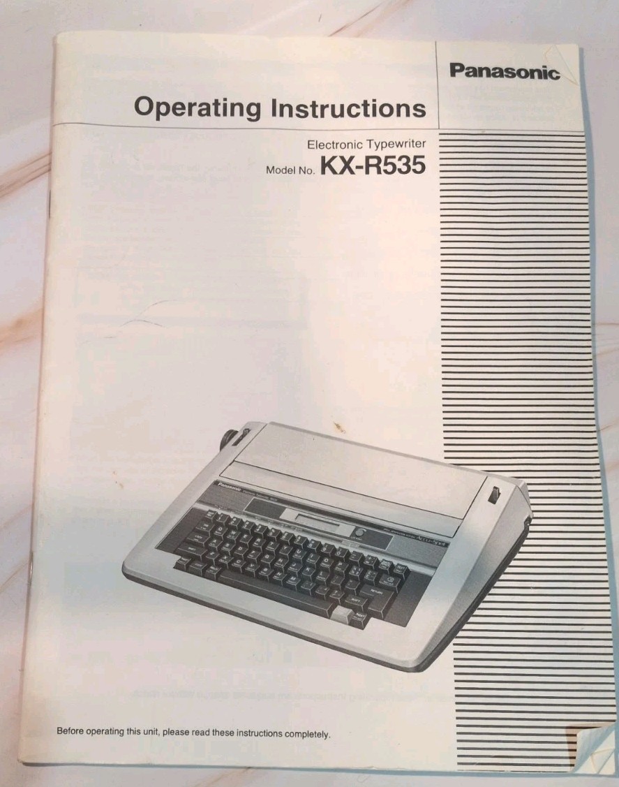 Panasonic KX-R535 Operating Instruction Manual Electric Typewriter Ex Used Cond