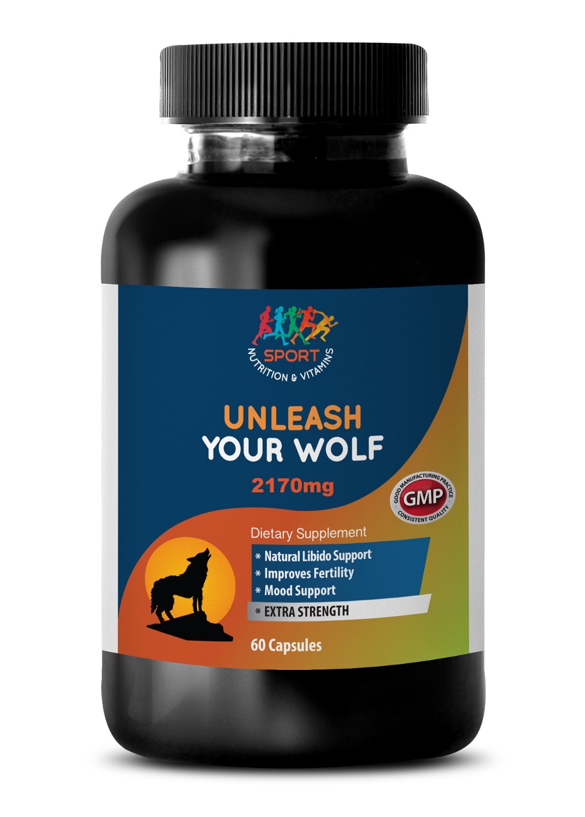 Nitric Oxide - Unleash Your Wolf - Tongkat - L Arginine - 1Bot 60Ct