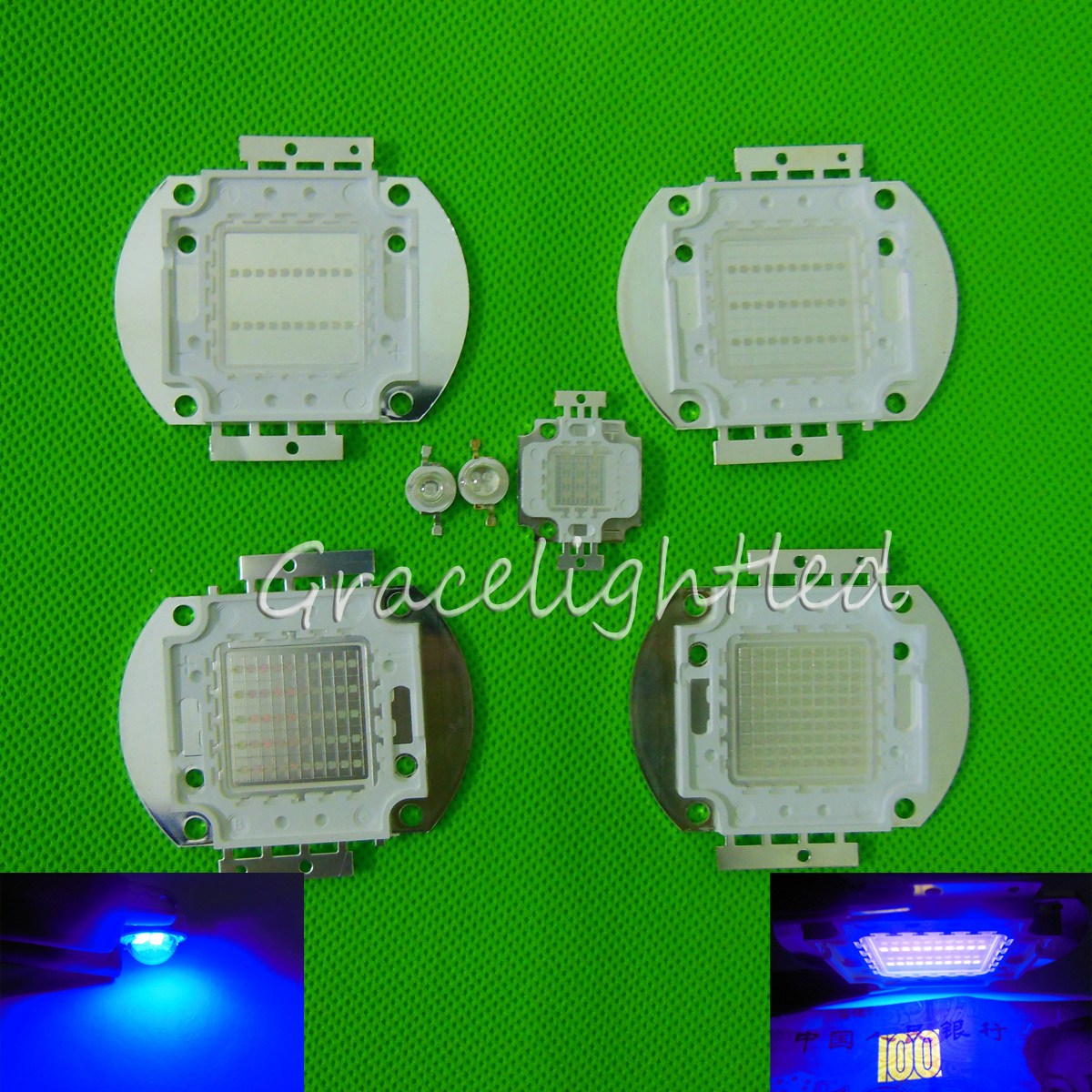1W 3W 5W 10W 20W 50W 100W UV High Power LED Bead Chip 365nm -370nm Curing Glue