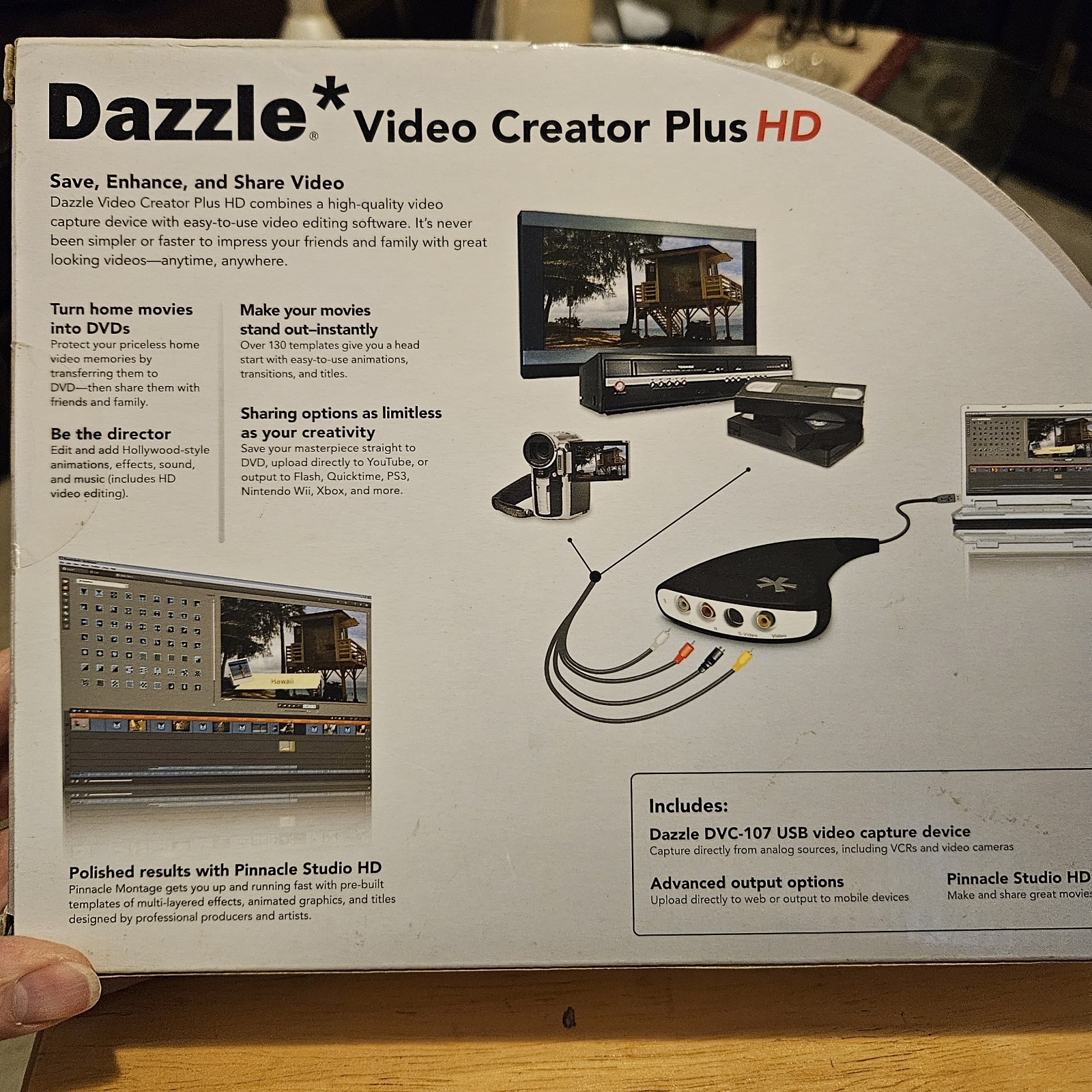 Dazzle Video Creator Plus HD DVC-107 USB Video Capture Device Open Box