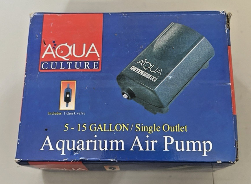 Aqua Culture 5-15 Gallon Aquarium Air Pump. MK-1501 Single Outlet.  New in box.