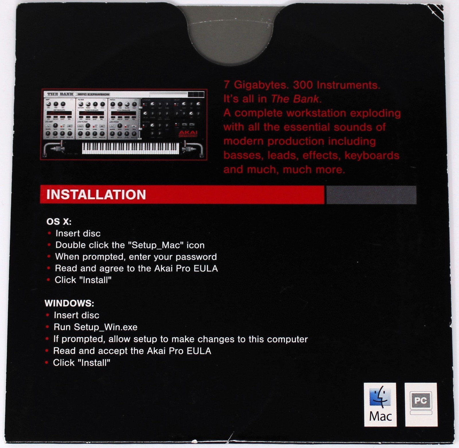 Akai Professional The Bank MPC Expansion Akai Format Sample Library Sampling CD