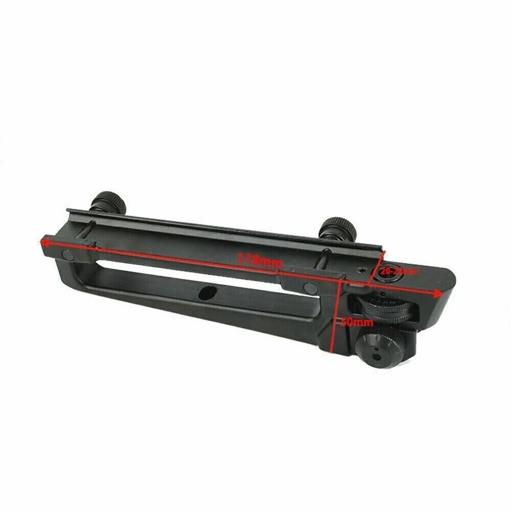 Metal Tactical Rear Sight Carry Handle Mount Adjust Removable Low Profile Mount