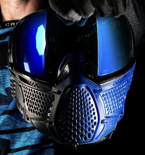 NEW CRBN Carbon Pro Fade Indigo Paintball Airsoft Goggle More Coverage