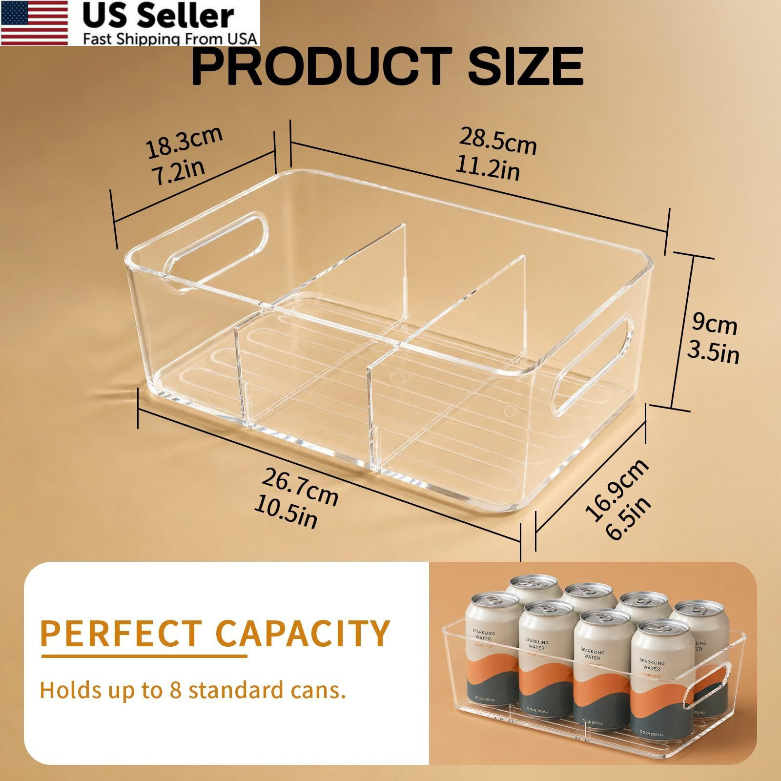 Mpotmiy 6 Pack Pantry Organizers and Storage,Clear Plastic Large, clear