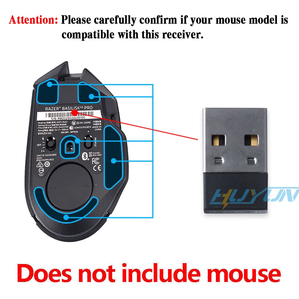 USB Receiver for Razer Basilisk V3 PRO Hyperspeed Wireless Gaming Mouse Adapter