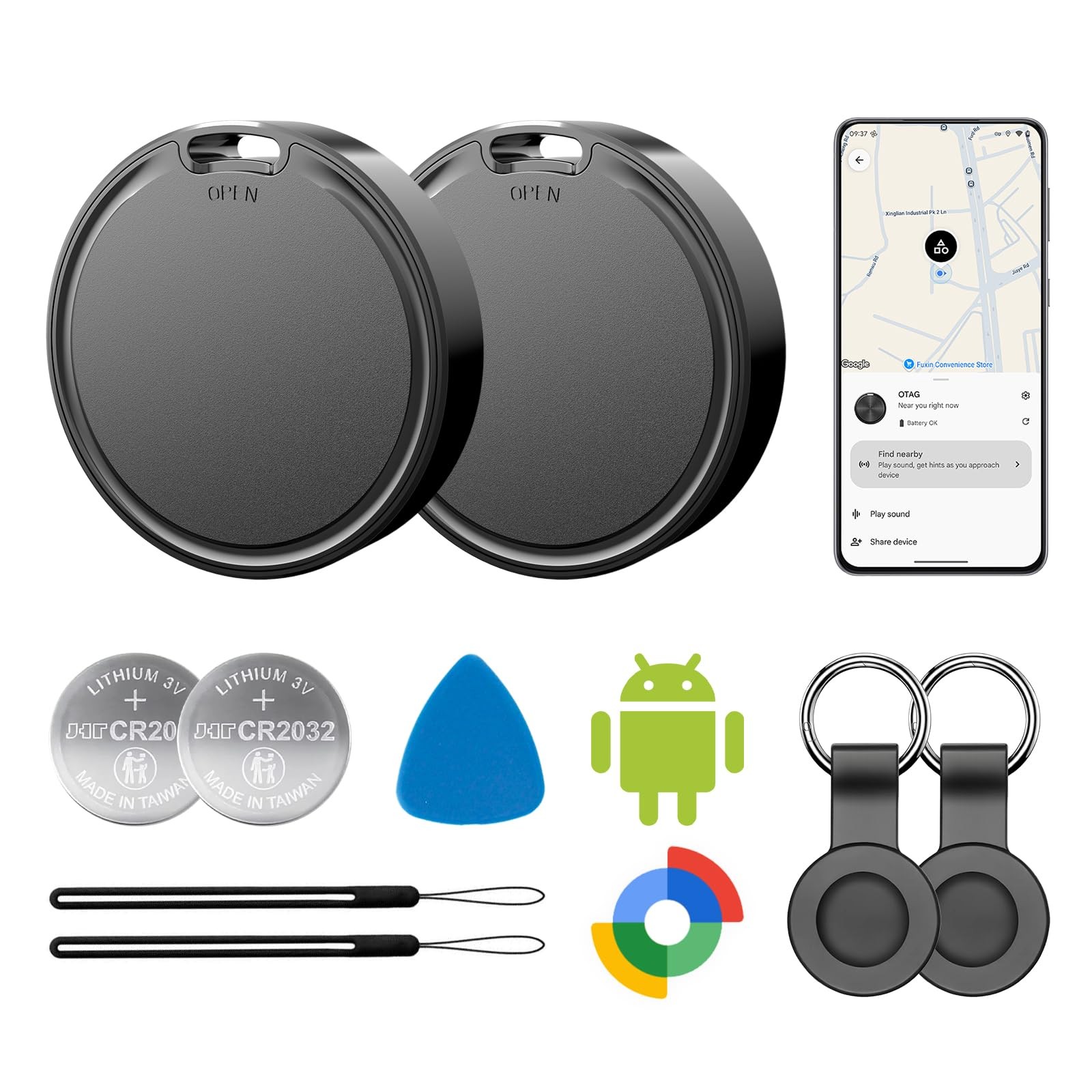 Air Tags for Android,Air Tags-2 Pack Android,Air Tracker Tags with 2 Case,2 Y...