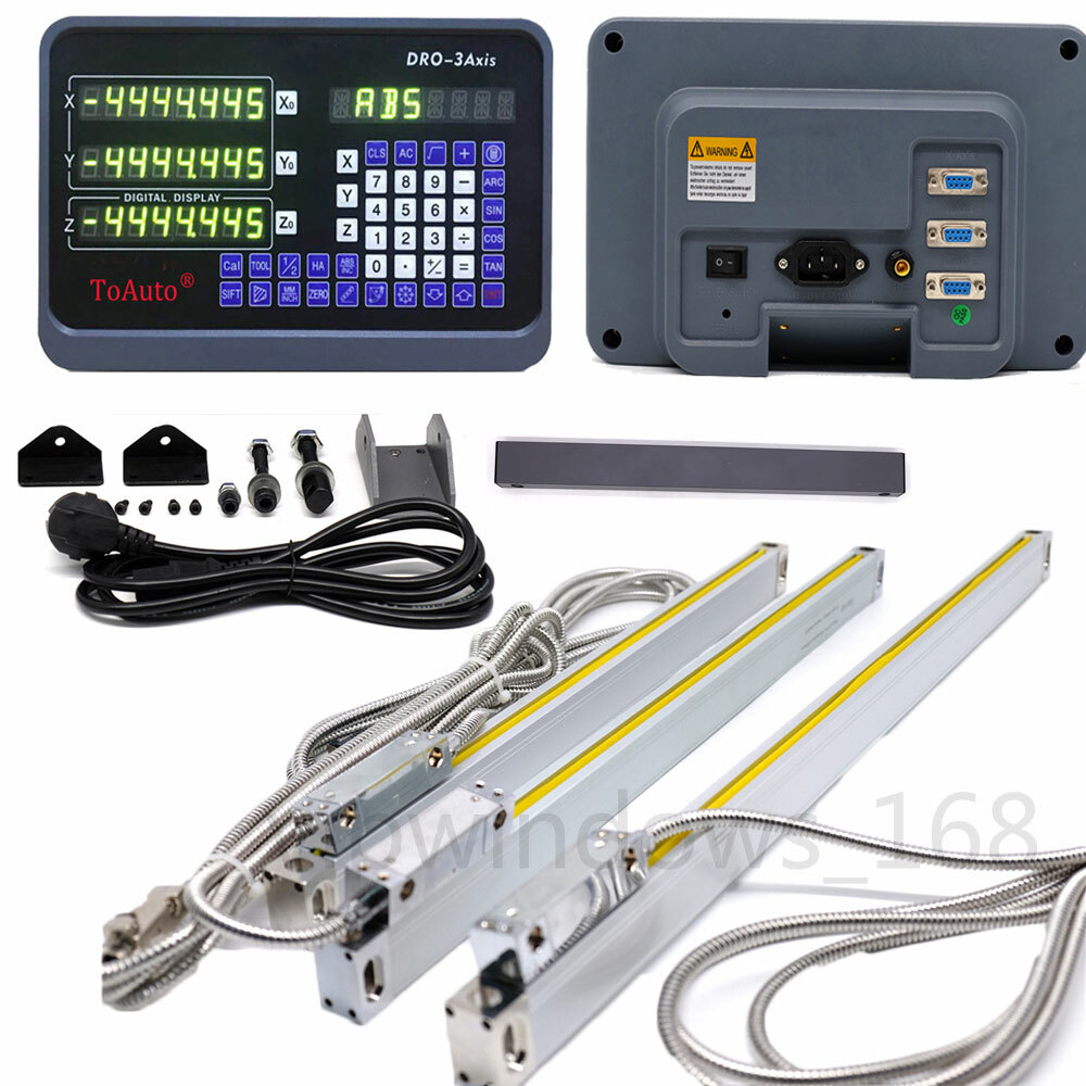 3Axis DRO Display Digital Readout+3pLinear Scale Encoder 450&500&900MM for Mill
