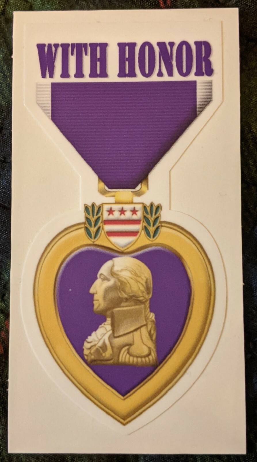 Purple Heart Wounded Veteran With Honor Combat Vet Auto Truck Sticker Decal