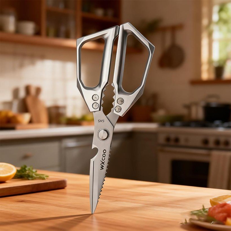 1PCS Stainless Steel Kitchen Scissors Ultra Sharp Duck Fish Meat Cutter Tool