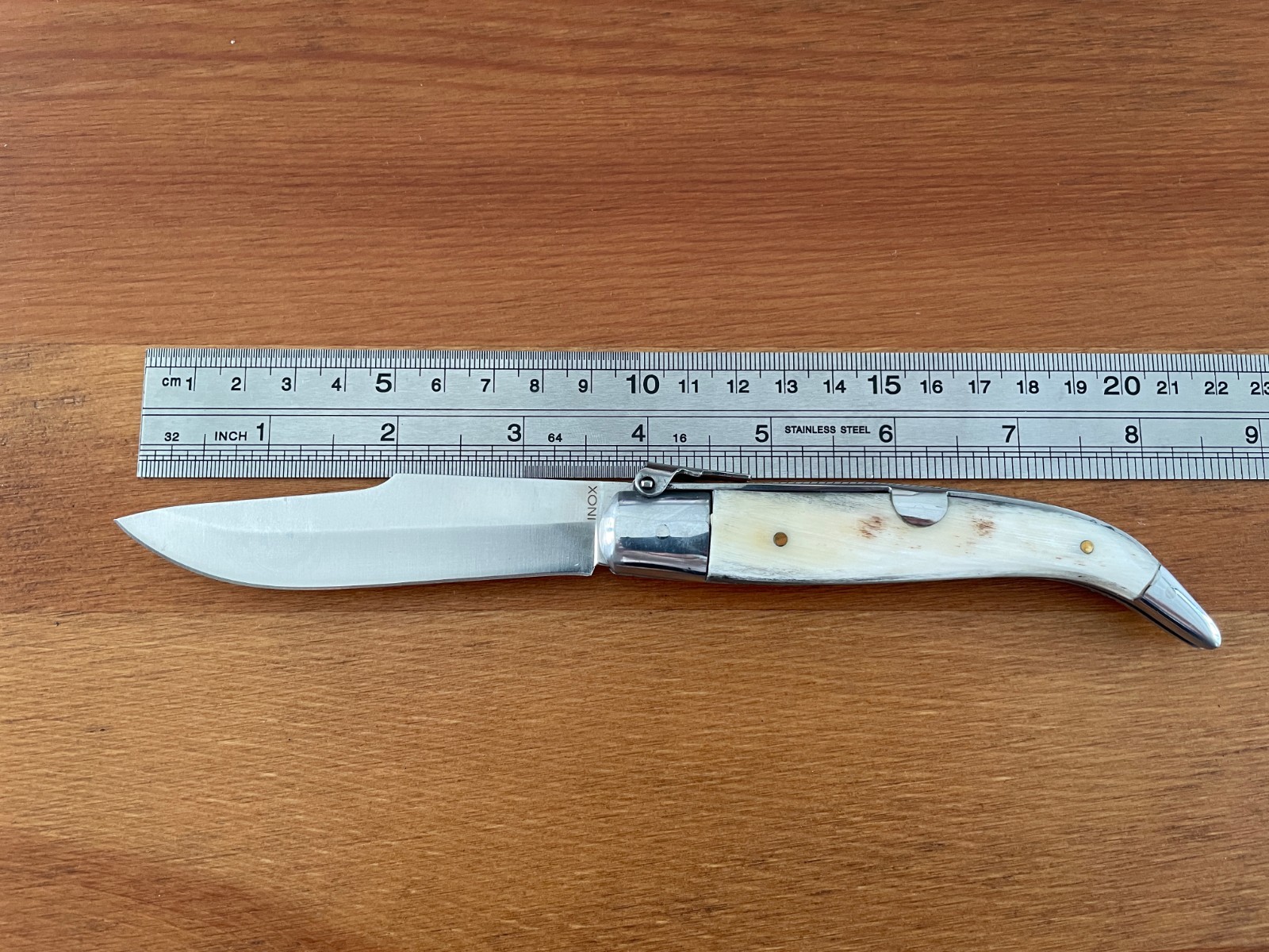 3.5" Spanish Navaja Pocket Knife Bull Horn Scales Classic Navaja Teja Albacete