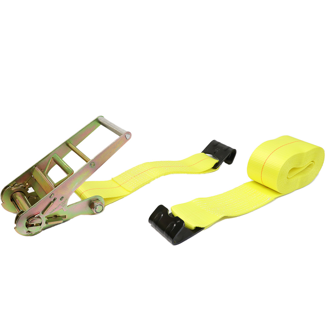BoxerTool Ratchet Strap 4" x 30ft with Flat Hooks 16,000lbs - Heavy Duty Straps