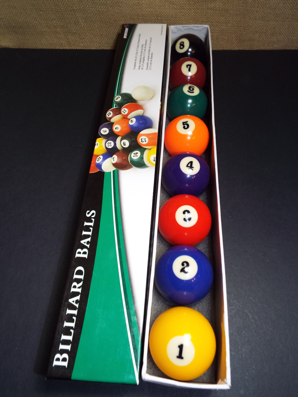 Sportcraft Billiard Balls Pool  - Half Set 8 balls LKNEW