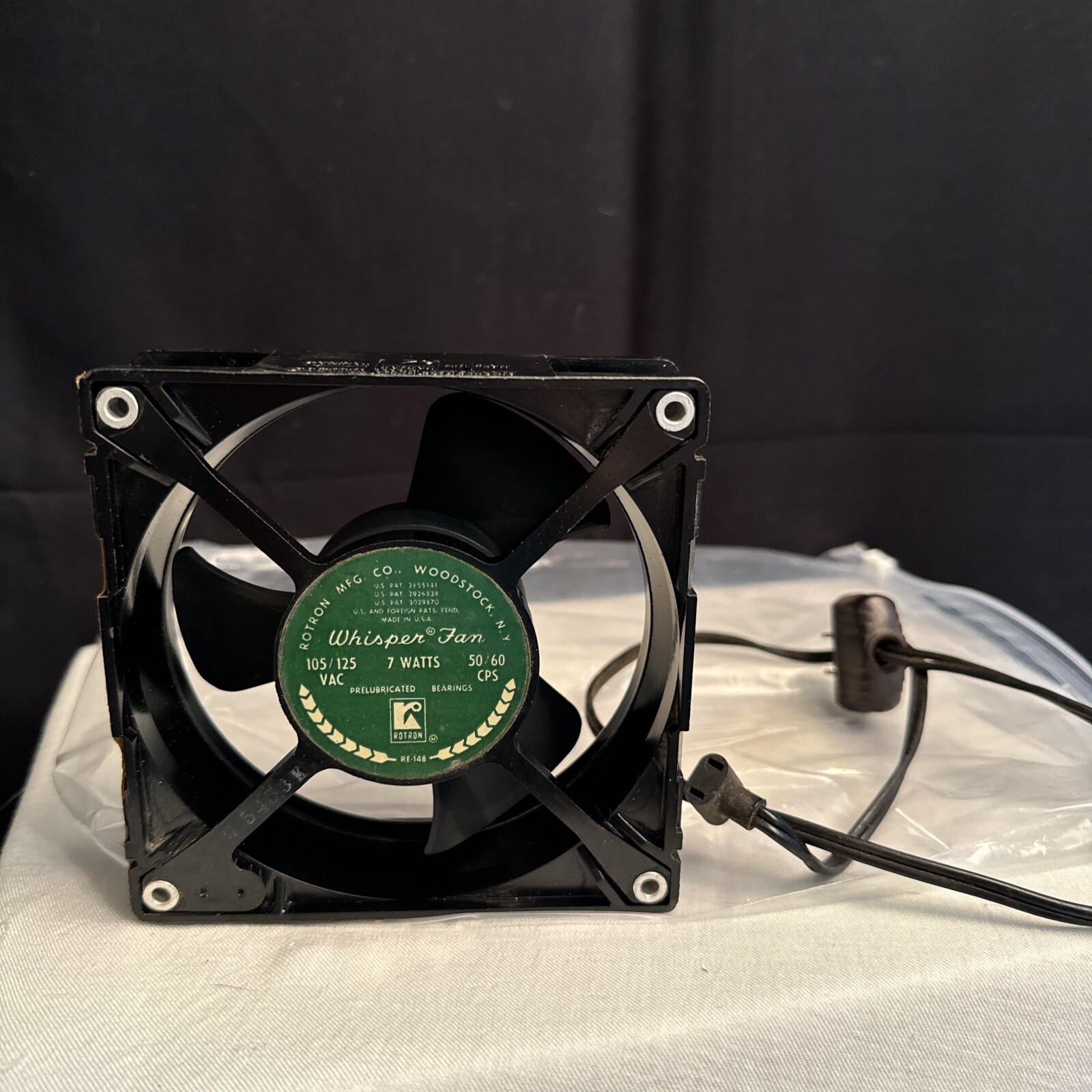 Vintage ROTRON Whisper Fan, Ham Radio Component Tested