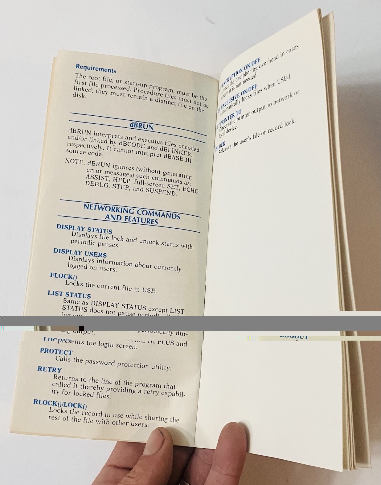 dBASE III Plus Quick Reference Guide 1985 Ashton-Tate Vintage Manual