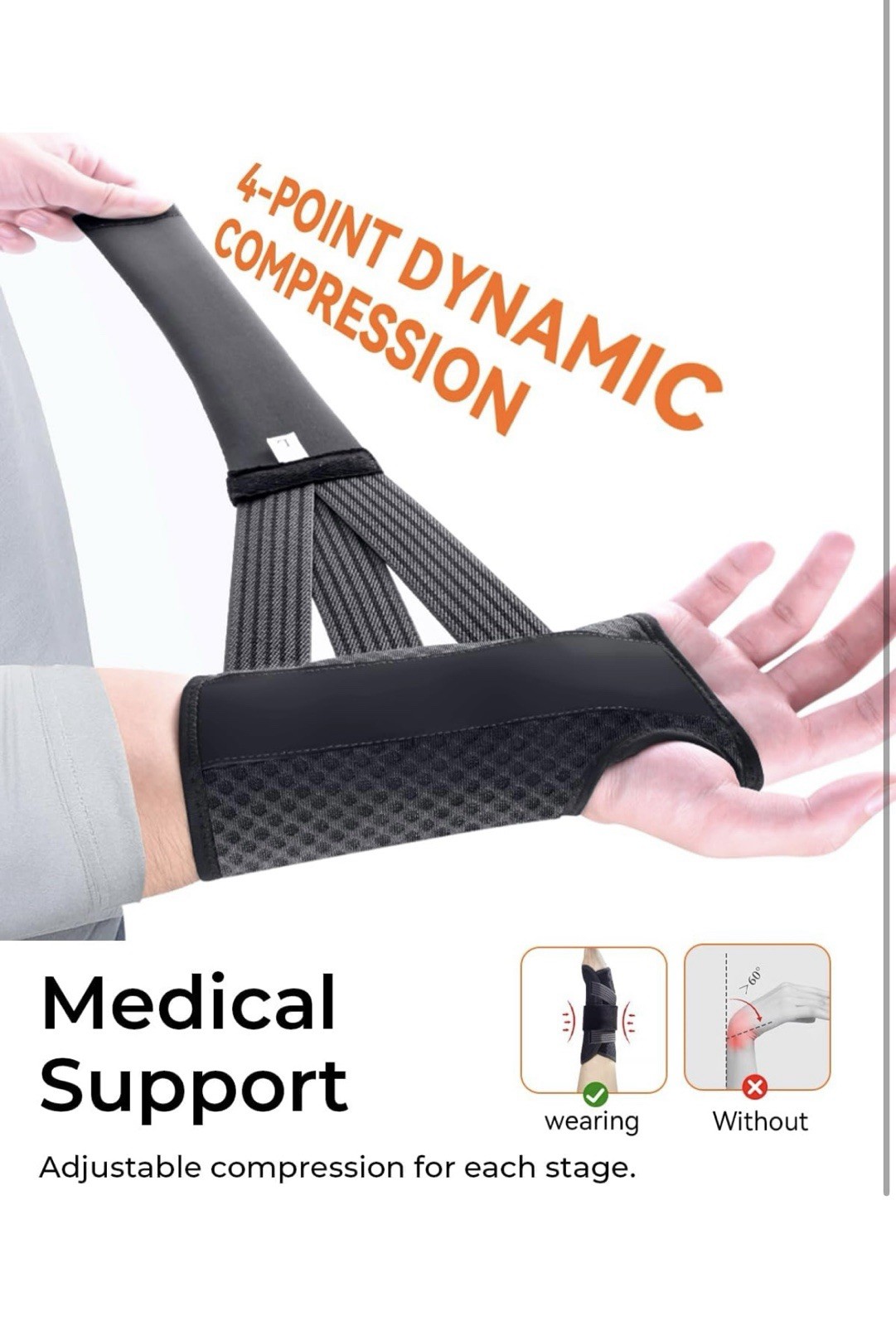 Carpal Tunnel Wrist Brace Night Support for Men Women/right hand s/m