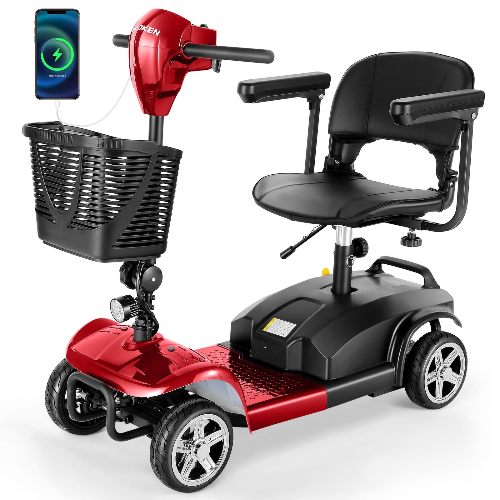 Mobility Scooters for Seniors, Adults, 4 Wheels Foldable Powered Mobility Sco...