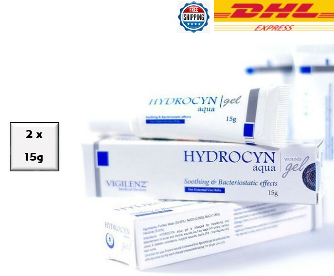 2 x 15g HYDROCYN Aqua Wound Gel For Wounds, Ulcers, Burns FREE EXPRESS SHIPPING