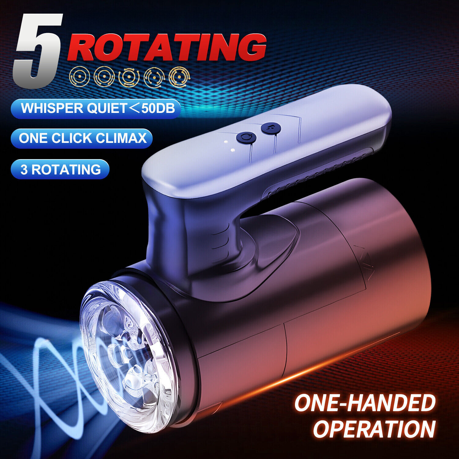 Male Masturbaters Automatic HandsFree Rotating Cup Thrusting Stroker Lubricants