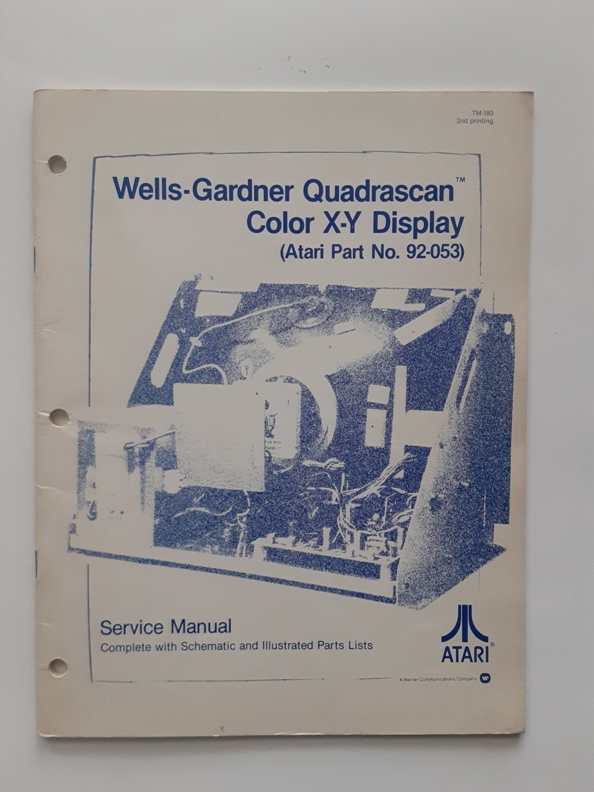 Atari Wells Gardner Quadrascan Arcade Game Color XY Monitor Service Manual 92053