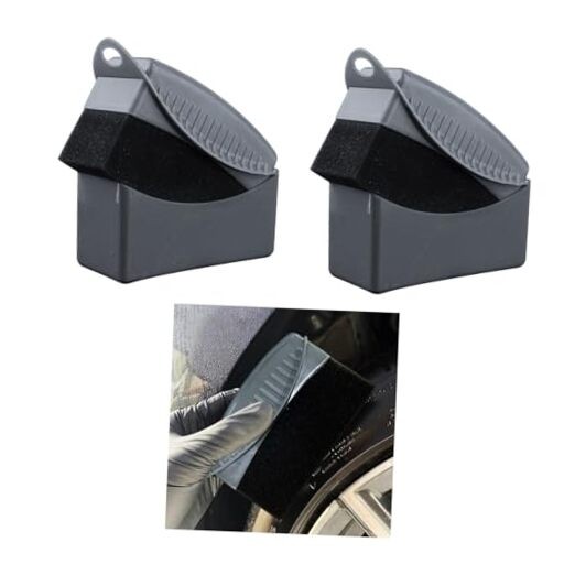 2PCS Tire Dressing Applicator, Reusable Car Tire Shine Sponge Pad 2 PCS Gray