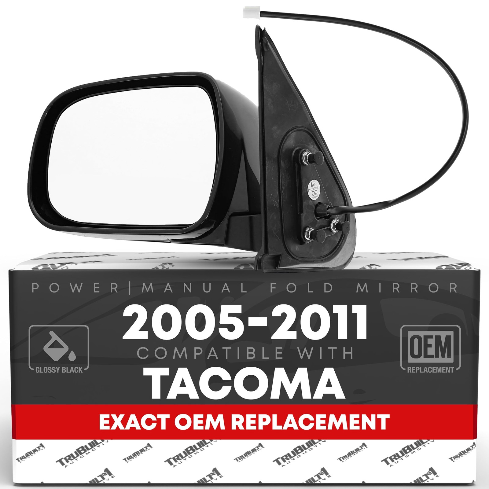 Driver Side Mirror for Toyota Tacoma - Powered, Manual Folding, Flat Glass - ...