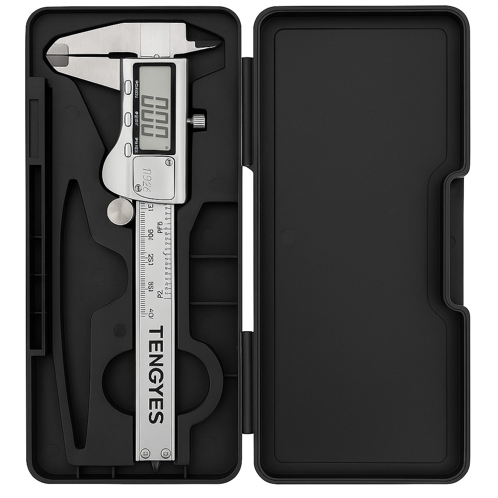 Tengyes 6-Inch Digital Caliper – Stainless Steel – Metric & Imperial – With Case
