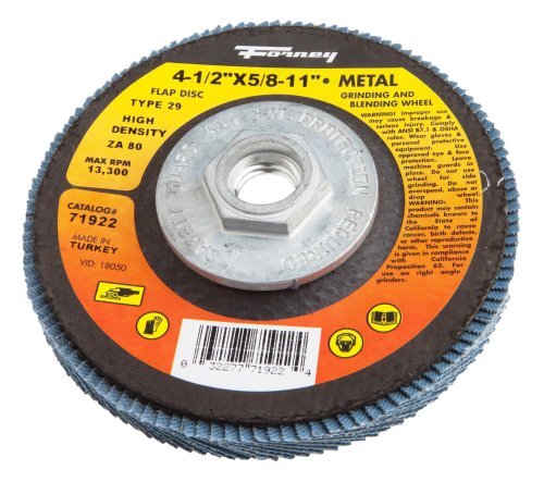Forney 71920 Flap Disc, Type 29 5/8-Inch-11 Threaded Arbor, 40-Grit, 4-1/2-Inch