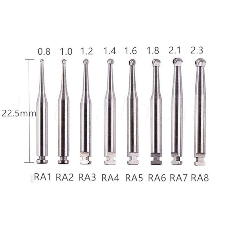 5-100 PCS DENTAL Round Carbide Bur for Slow Speed Latch RA1-8
