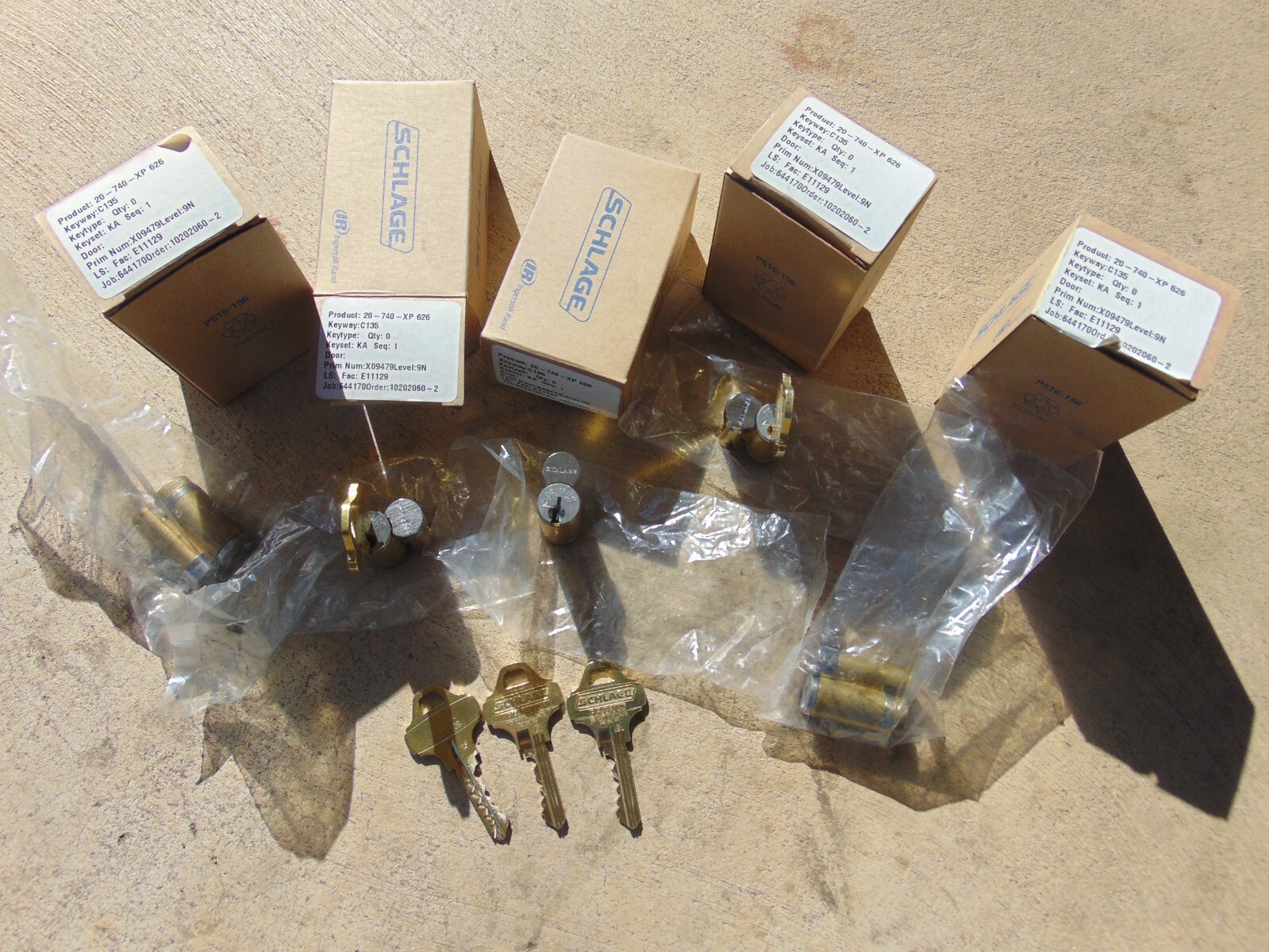 5 EVEREST SCHLAGE PRIM C135 XP 626 IC CORE LOCK WITH 5 KEY LOCKSMITH