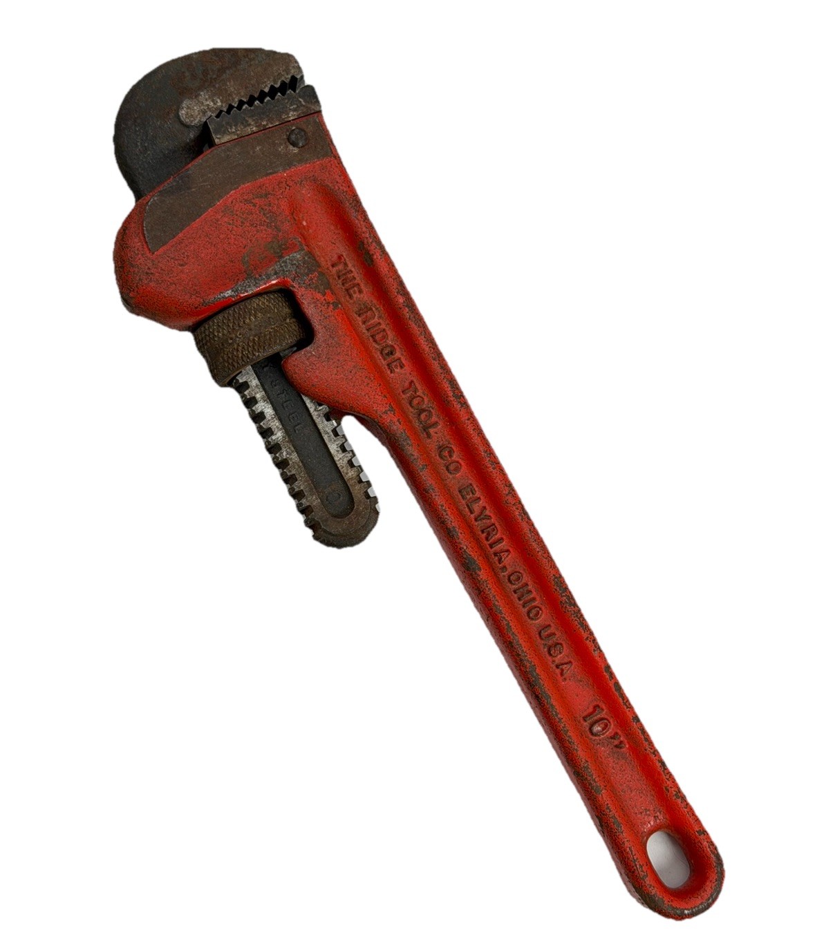 VINTAGE RIGID 10" Heavy Duty Pipe Wrench USA The Ridge Tool Elyria Ohio Nice