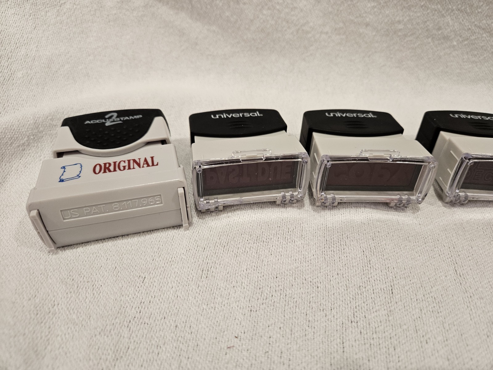 Universal AccuStamp Self-Inking Stamp Set BlueRed COPY ORIGINAL RECEIVED EMAILED