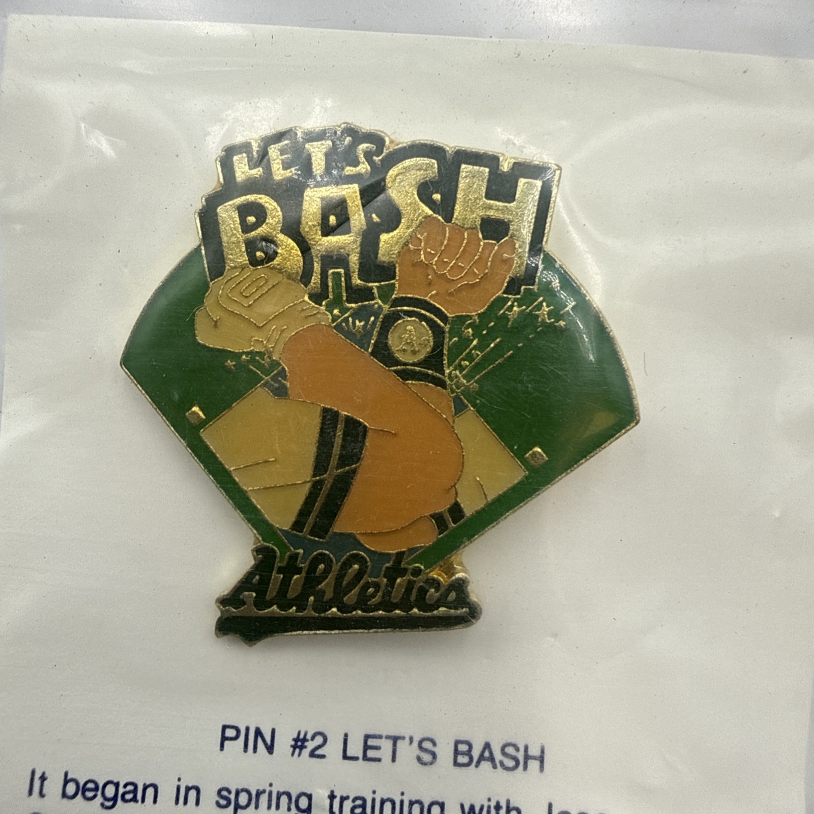 Oakland Athletics A's Bash Brothers "Let's Bash" Lapel Pin #2 MLB Baseball