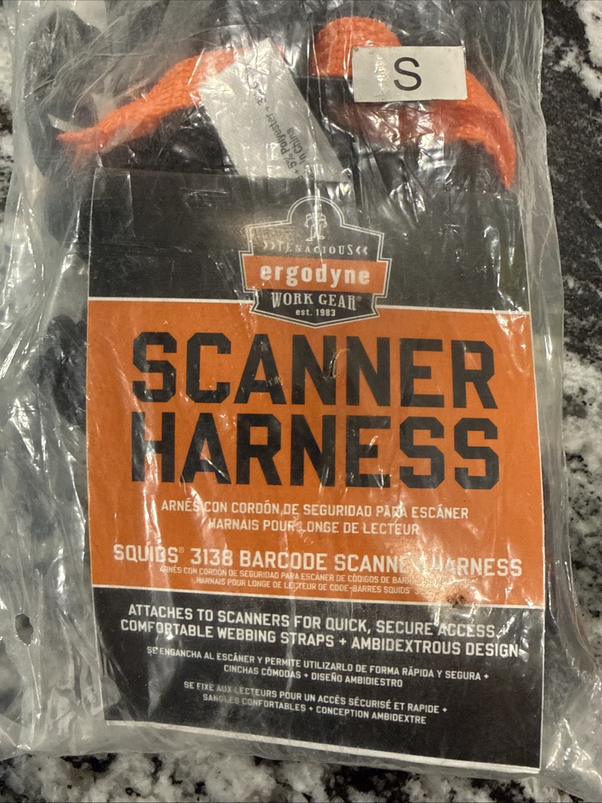 Ergodyne Squids 3138 Barcode Scanner Padded Harness With Lanyard - Small
