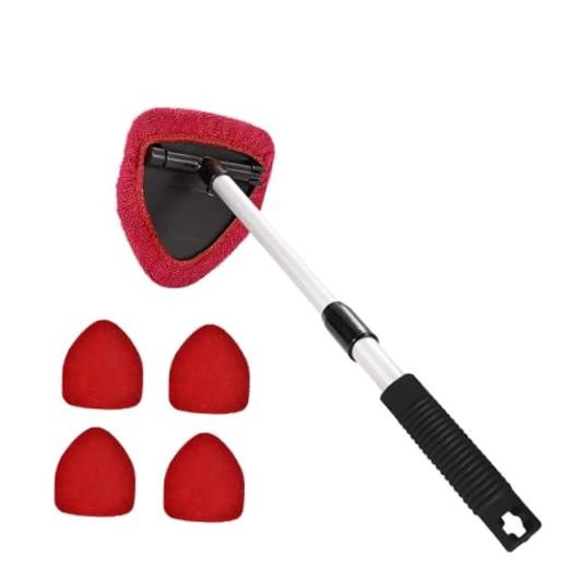 Windshield Cleaning Tool, Car Window Cleaner, Windshield Cleaner with 4 Red