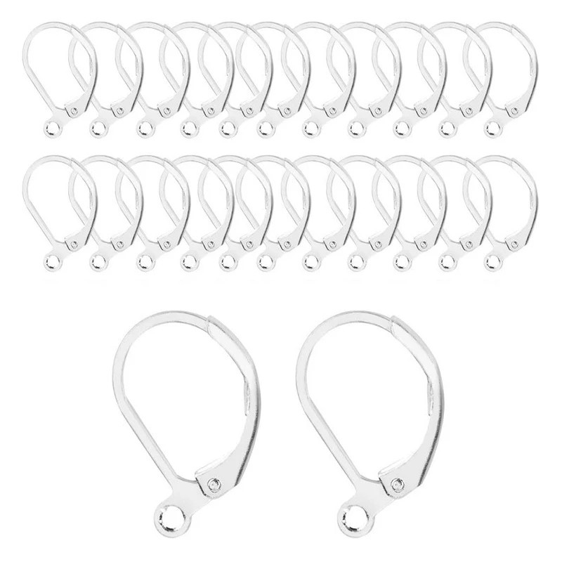 100PCS DIY Beadings Findings Earring Hooks Leverback Earwire