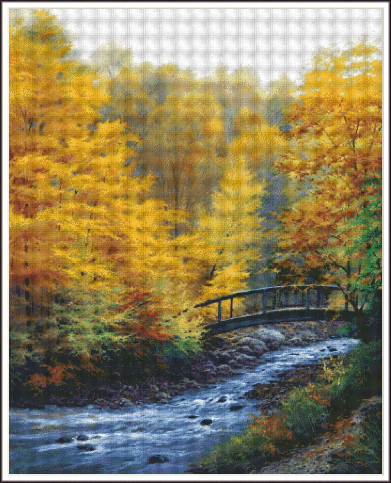Autumn Stream 151 Chart Counted Cross Stitch Pattern Needlework