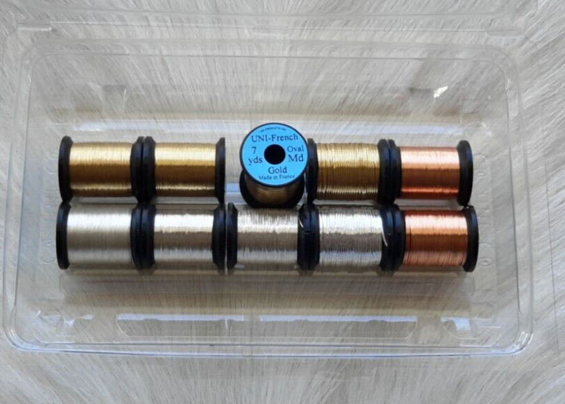 Fly Tying Tinsel.. French Oval Tinsel (10) Spool ) . Asst. Size,, Color, etc..