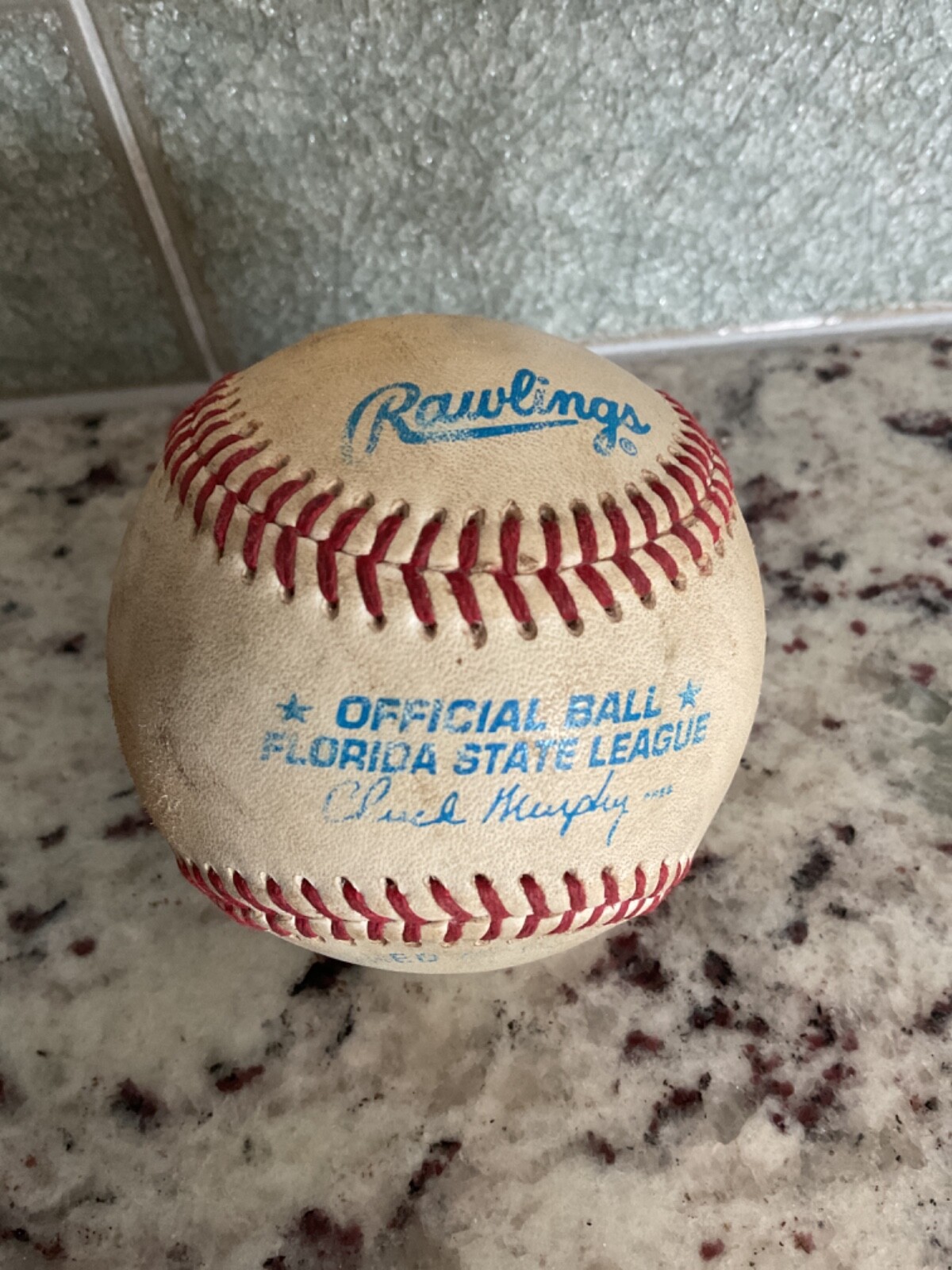 Rawlings Official Ball Florida State League Chuck Murphy Game Used