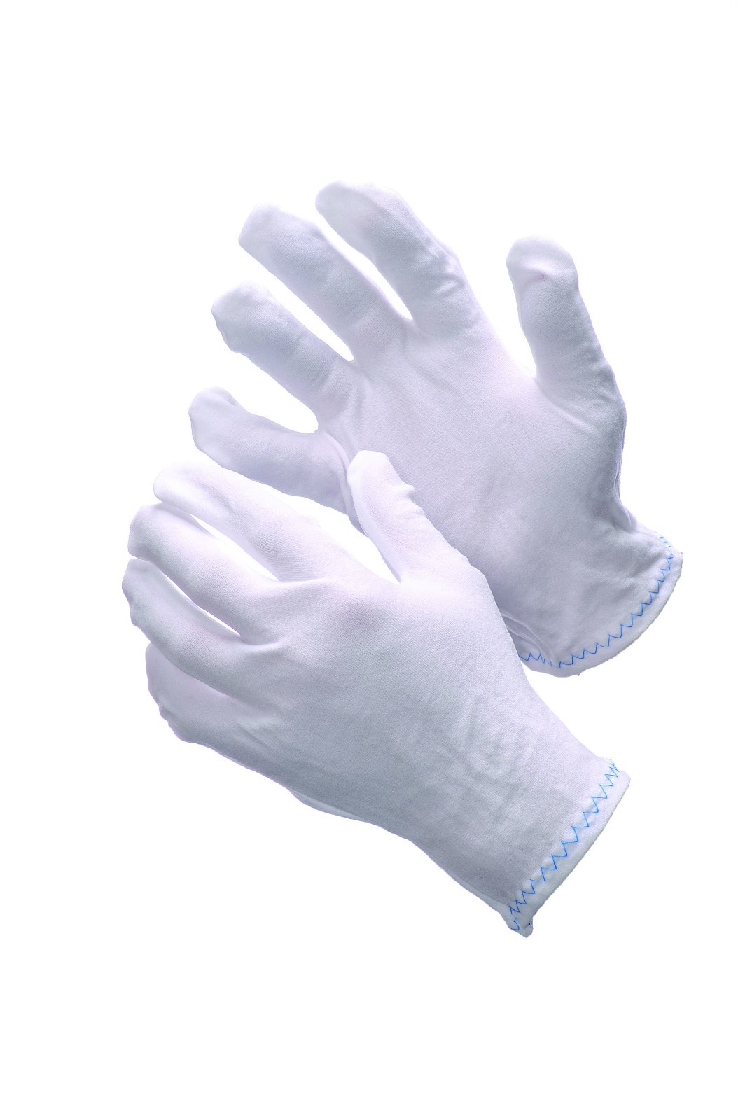 STRETCHABLE INSPECTION GLOVES WHITE NYLON - SIZE LARGE 2 DOZEN PAIRS 48 GLOVES